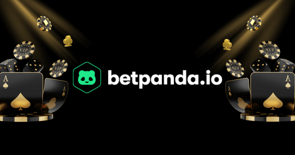Betpanda Casino homepage showing dark-themed interface and crypto payment options
